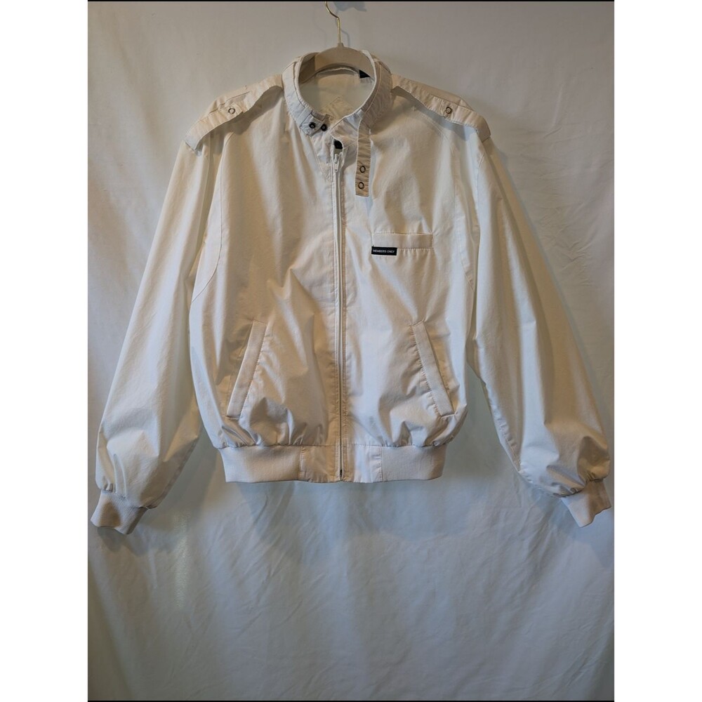 Vintage‎ Sz 42 Members Only White Jacket windbreaker 80s